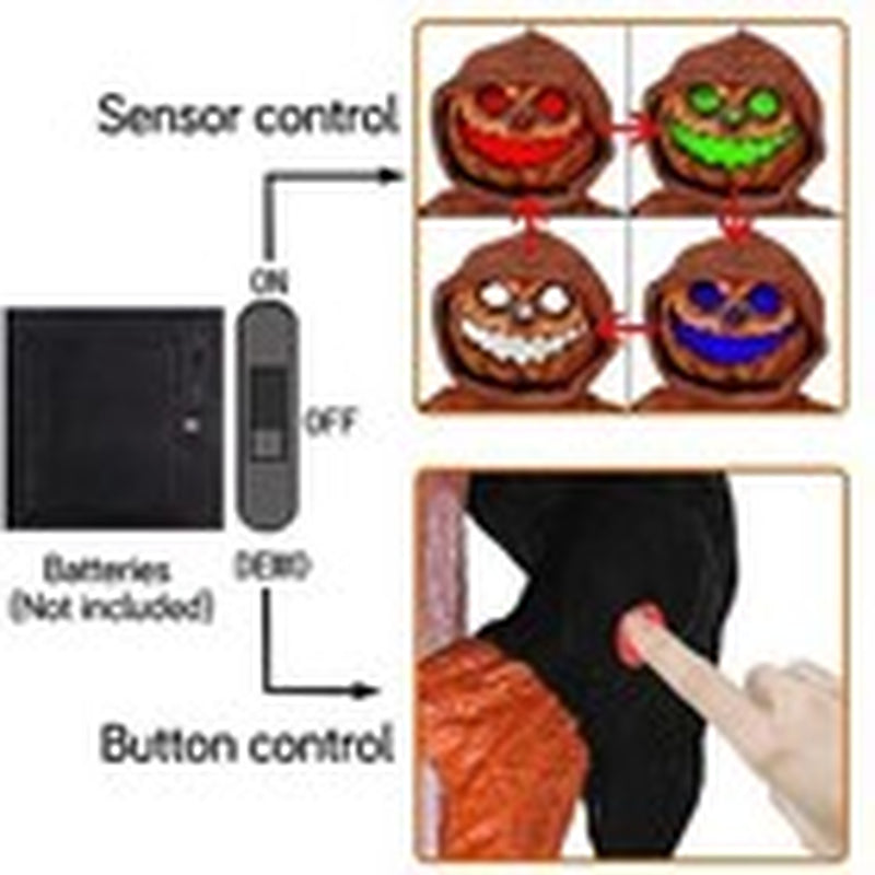 Halloween Hanging Decorations Outdoor 48.5" Animated Pumpkin Ghost with Spooky