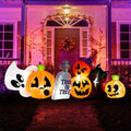 8 Ft Halloween Inflatables Characters,Long Light up Pumpkin Ghost Cat Tombstone Halloween Blow up Yard Decorations,Outdoor Halloween Decor