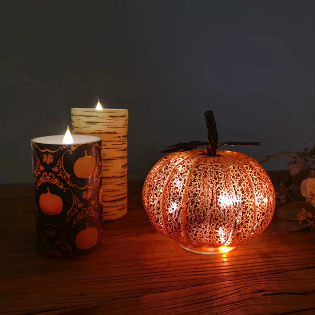 Plastic Jack O Lantern Pumpkins Halloween Light up Pumpkin Outdoor Indoor Battery Operated Lighted Pumpkin with Spooky Face Halloween Pumpkin Decorations Party Favor Gifts