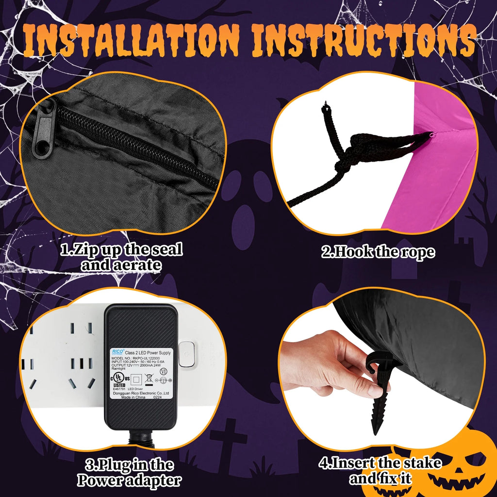 12 FT Halloween Inflatables Pumpkin Man Outdoor Halloween Decoration