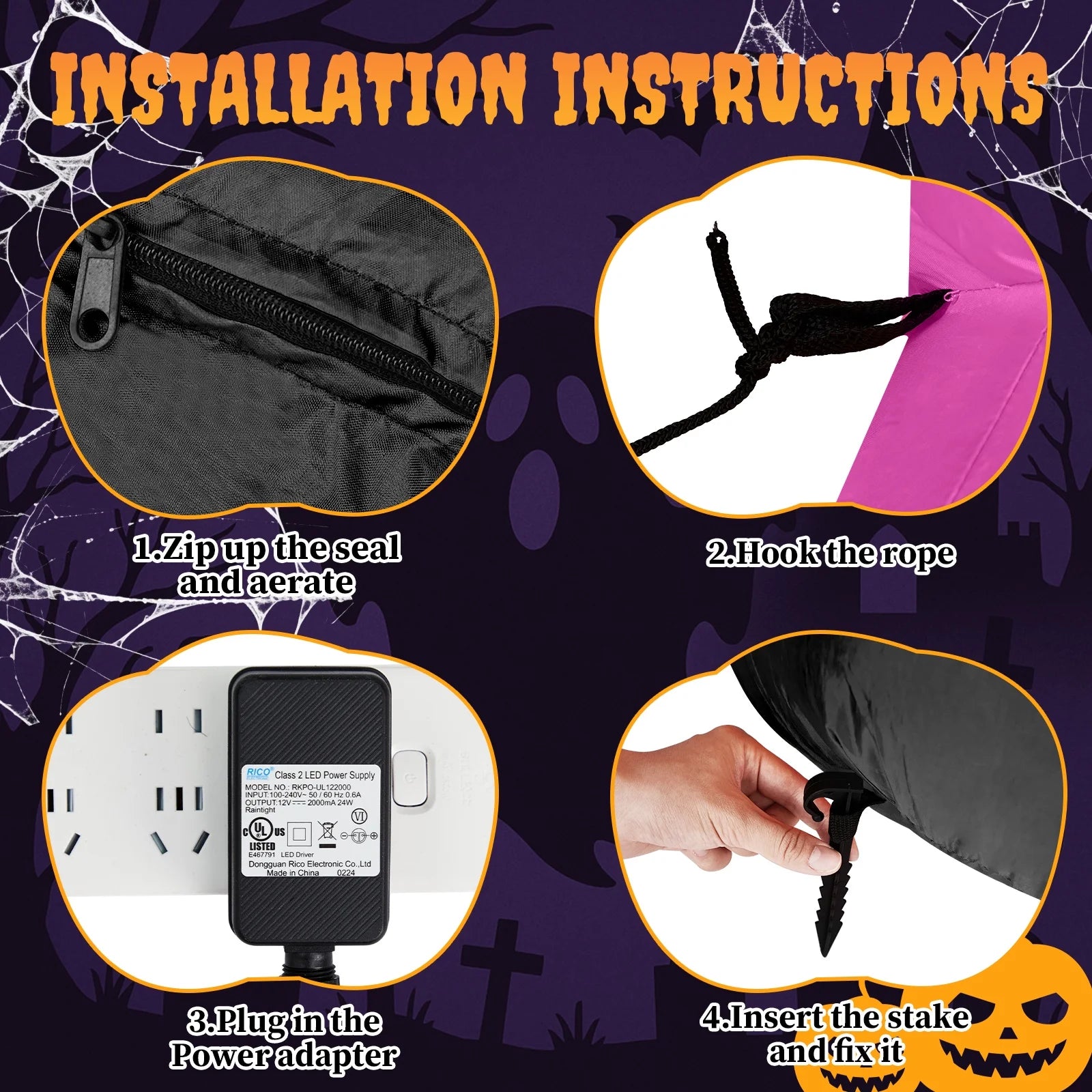 12 FT Halloween Inflatables Pumpkin Man Outdoor Halloween Decoration