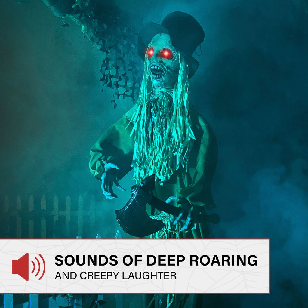 Lifesize Animatronic Haunted Scarecrow with Lights and Sound, Halloween Decoration, HHSCR-7FLSA