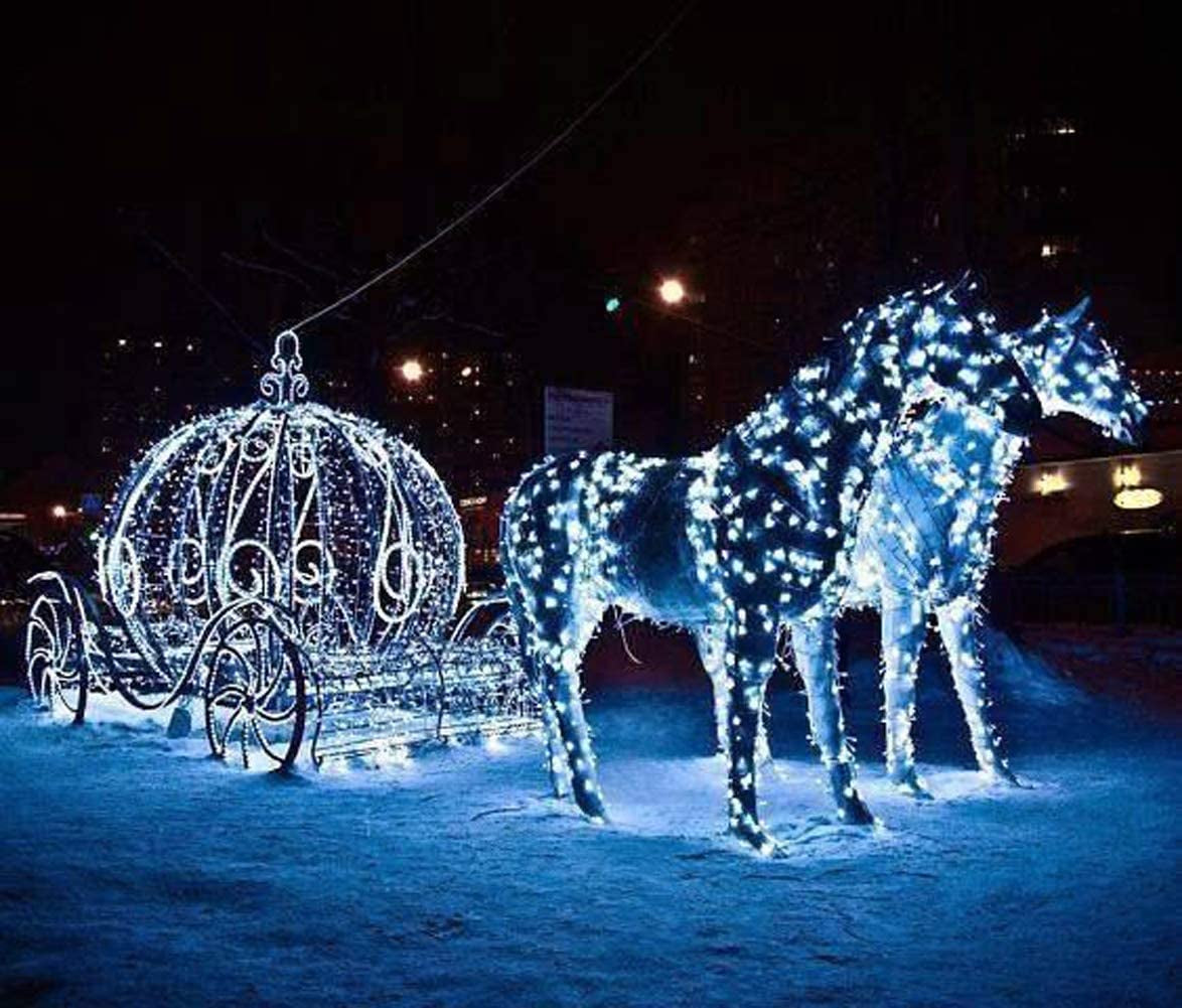 66Ft 200 LED Indoor String Lights, Pulg in String Lights 8 Modes Waterproof Indoor Outdoor Christmas Tree Wedding Party Bedroom Decorations (White)