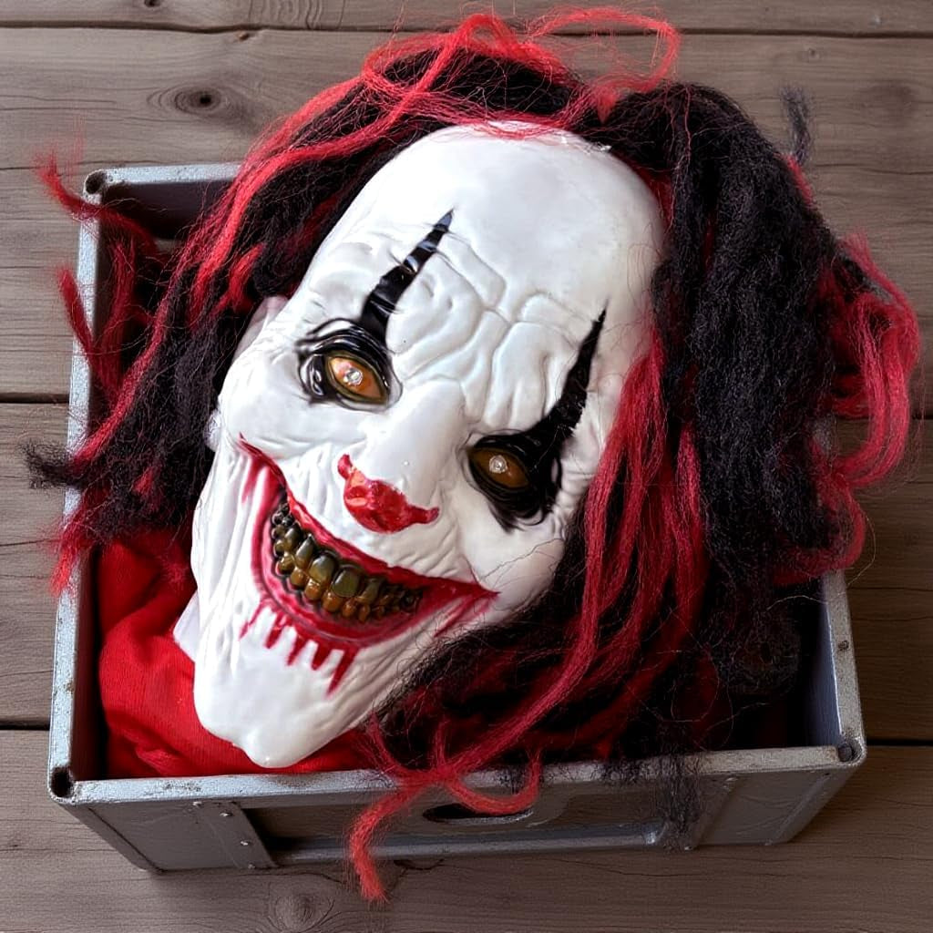 Halloween Decorations Outdoor: Scary Animatronics Hanging Clown with Sound Activ