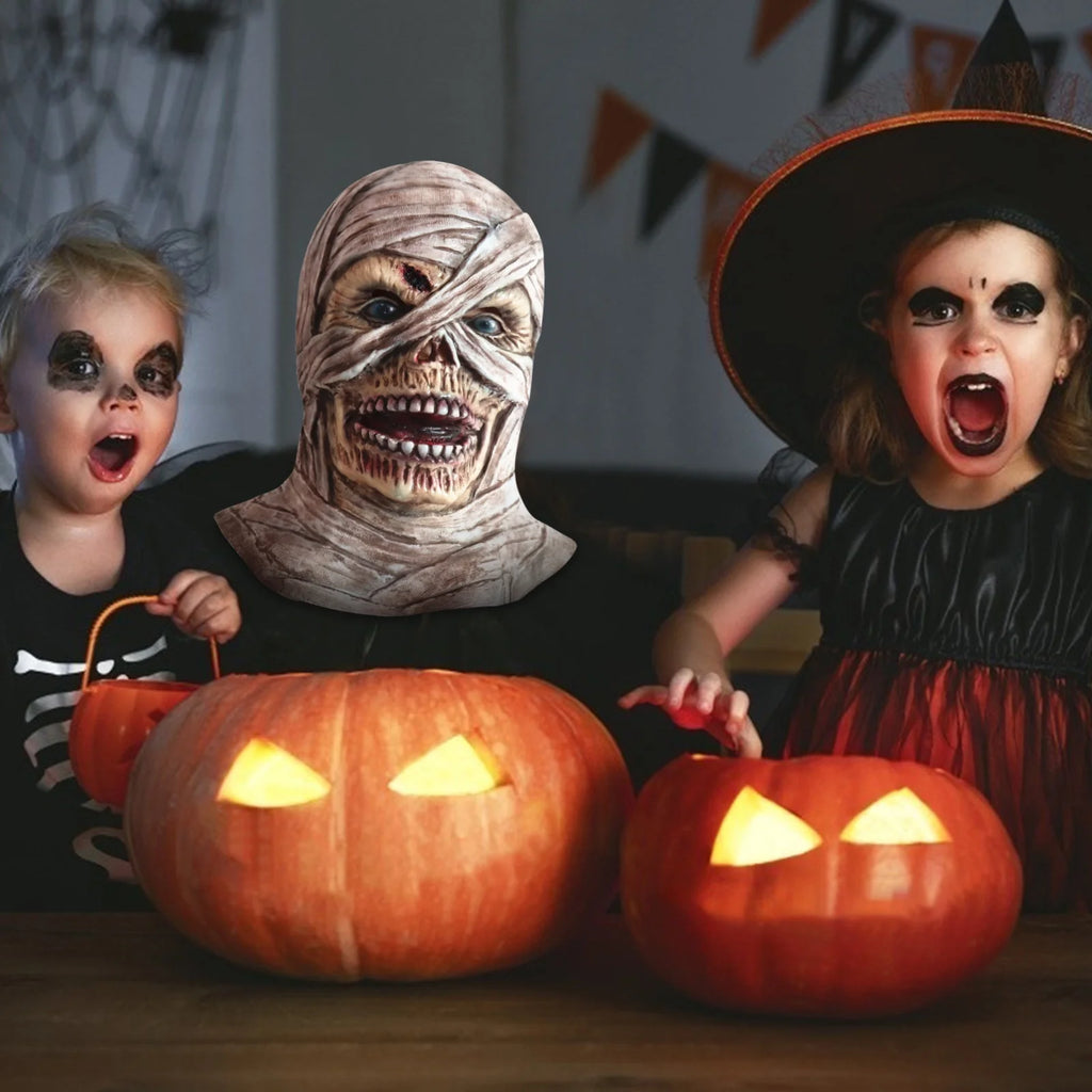 Realistic Mummy Halloween Mask - Terrifying Bandage Face Costume for , Masquerade, Carnival & Steampunk Parties, Breathable & Comfortable Scary Mask for Pranks & Halloween Fun