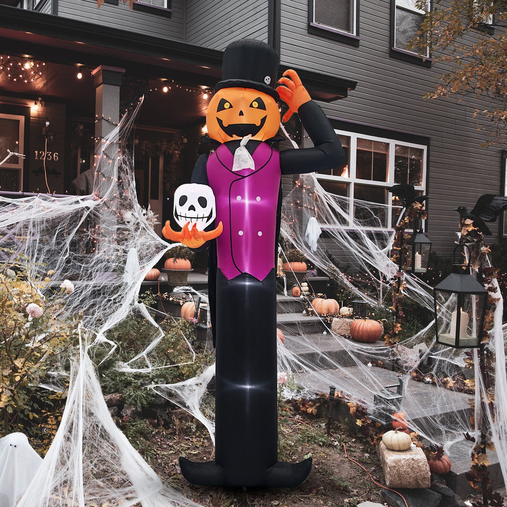 12 FT Halloween Inflatables Pumpkin Man Outdoor Halloween Decoration