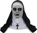 The Nun Scary Halloween Mask, Full Head Horror Mask with Cross Necklace, Gothic