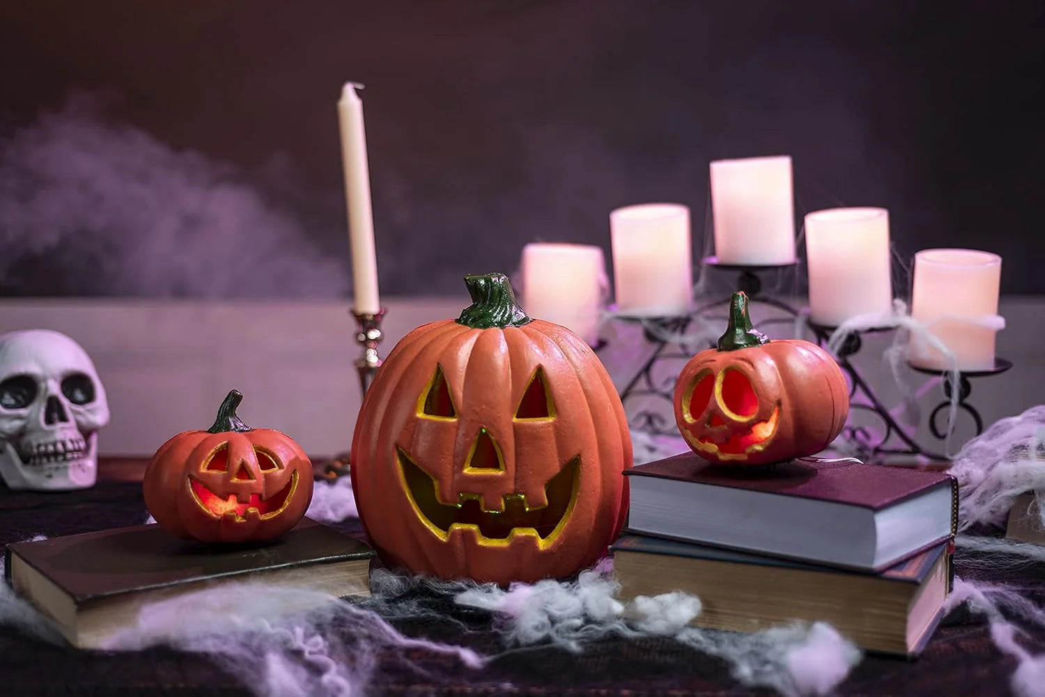 5 Pcs Halloween Decorations Outdoor Light up Pumpkins,Outdoor Halloween Lights,Jack O Lanterns Party Favors for Kids