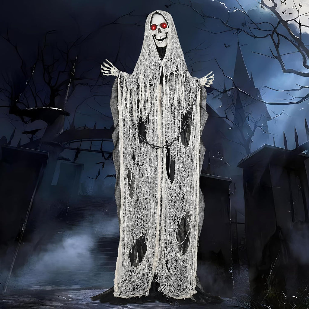 Life-Size Animated Grim Reaper Halloween Decorations Outdoor, Halloween Animatro