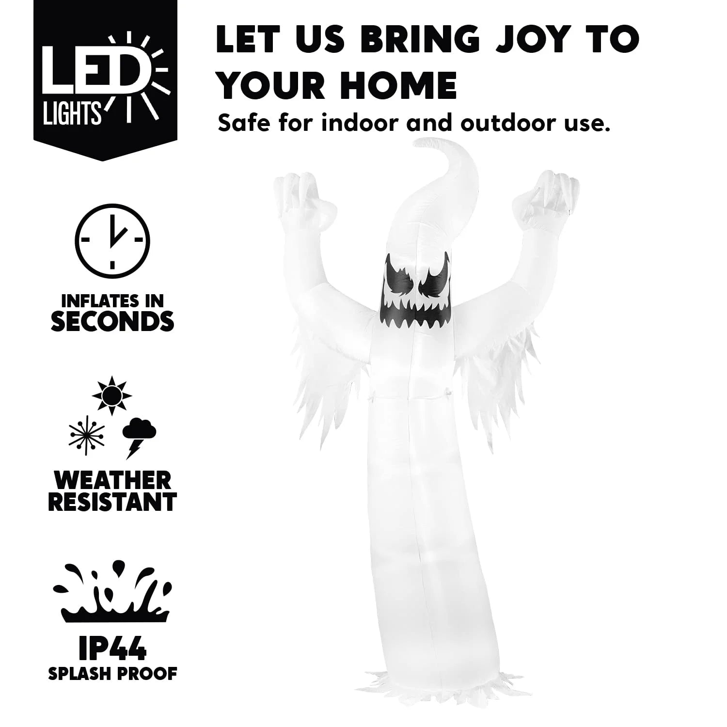 12Ft Halloween Inflatable Ghost,Giant Ghosts Inflatables with Build-In Leds Outdoor Decorations,Blow Ups Halloween Yard Inflatables