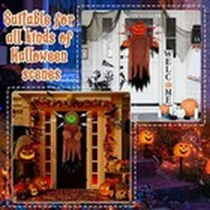 Halloween Hanging Decorations Outdoor 48.5" Animated Pumpkin Ghost with Spooky