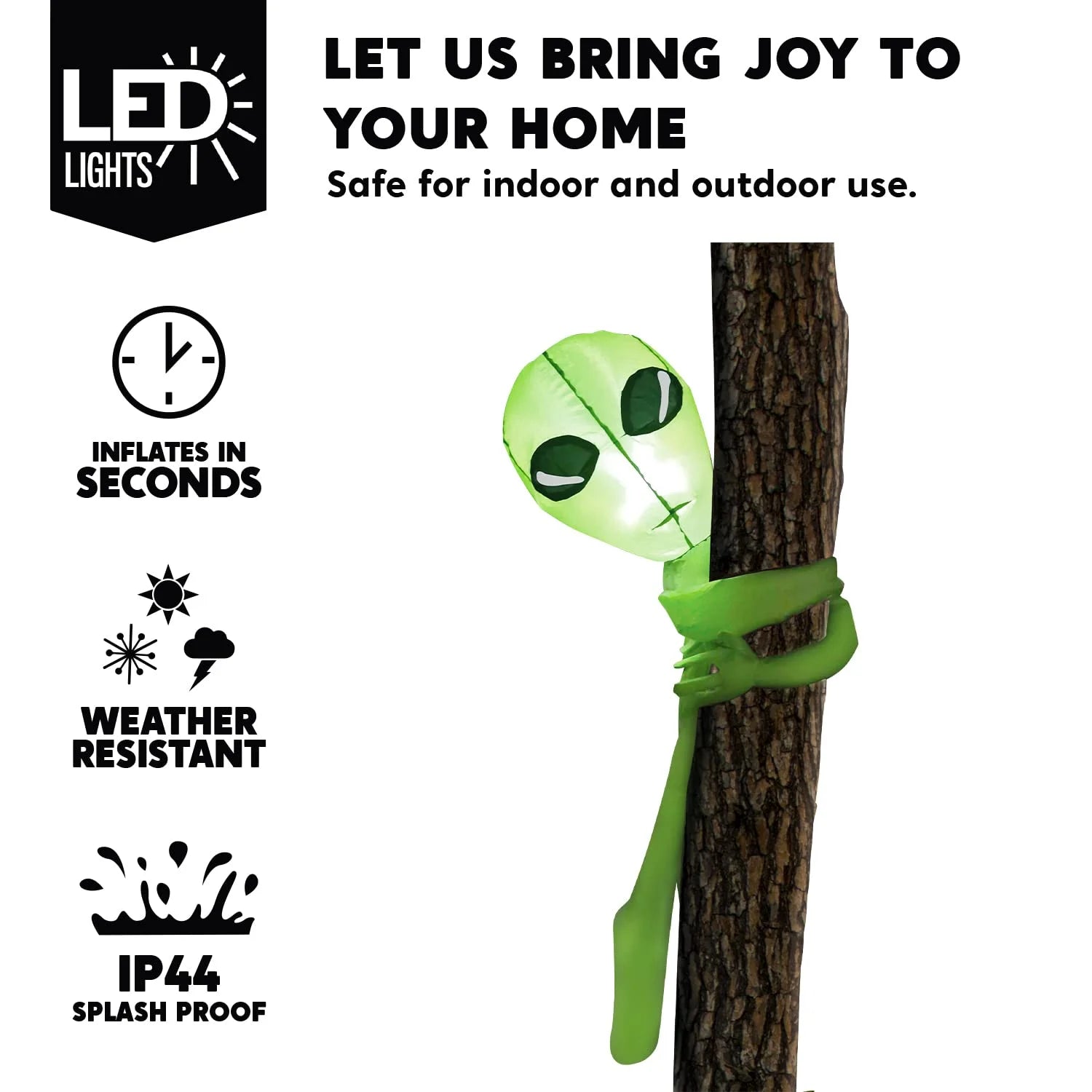 4 FT Halloween Inflatable Alien Tree Ghost Inflatable with Build-In Leds,Outdoor Blow up Inflatables Yard Decoration Decorations