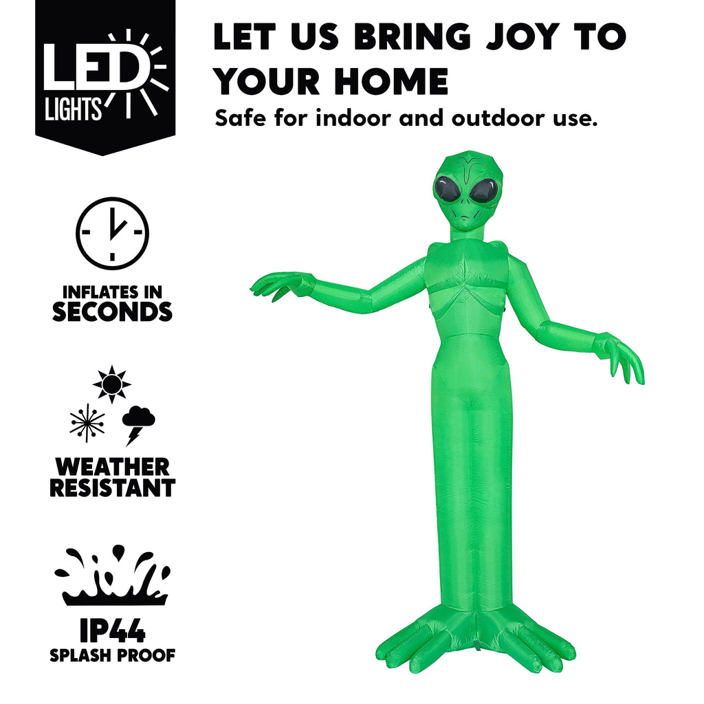 9 Ft Halloween Inflatable Giant Alien Decoration with Built-In Leds,Alien Halloween Decorations Outdoor Blow up Yard Lawn Decoration