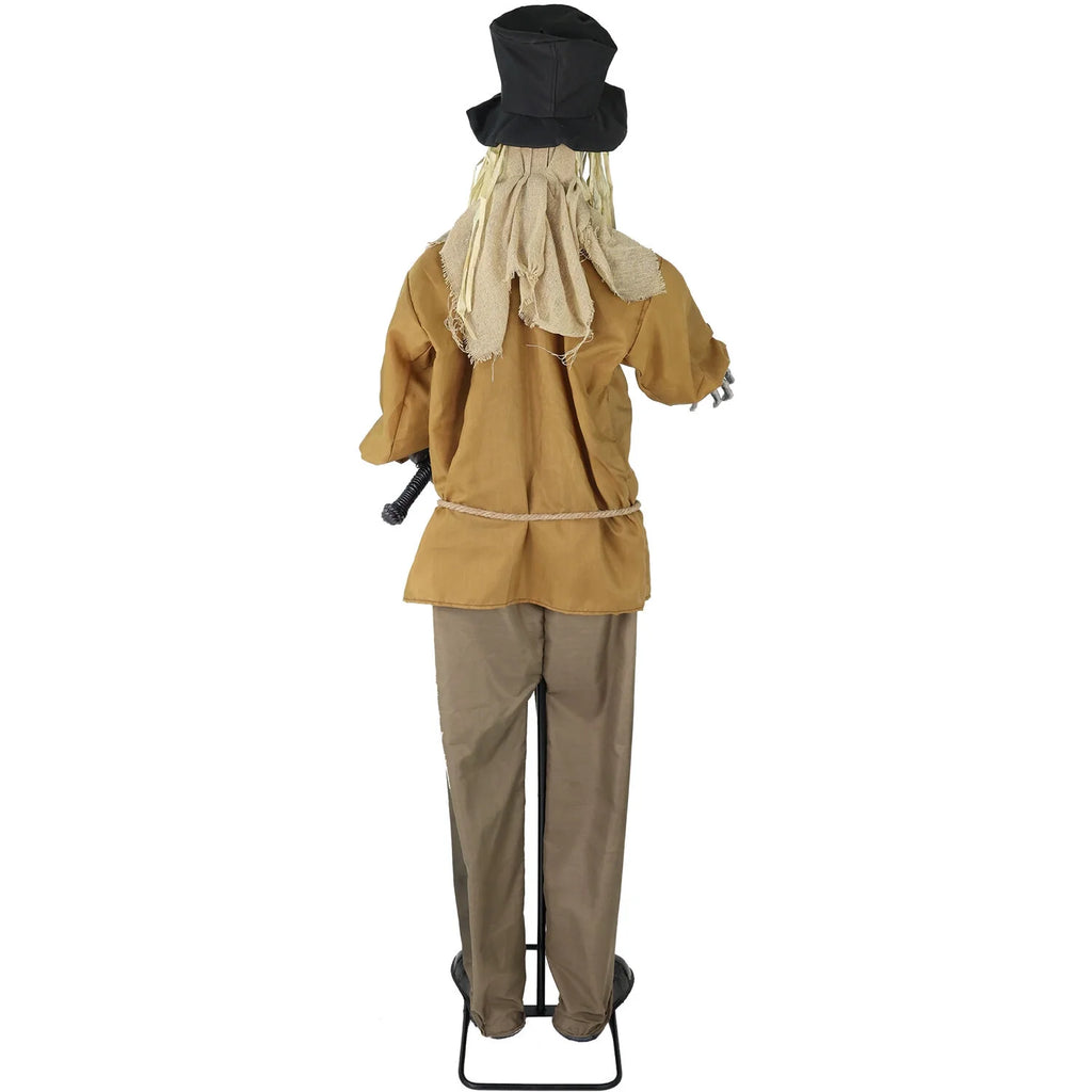 Lifesize Animatronic Haunted Scarecrow with Lights and Sound, Halloween Decoration, HHSCR-7FLSA