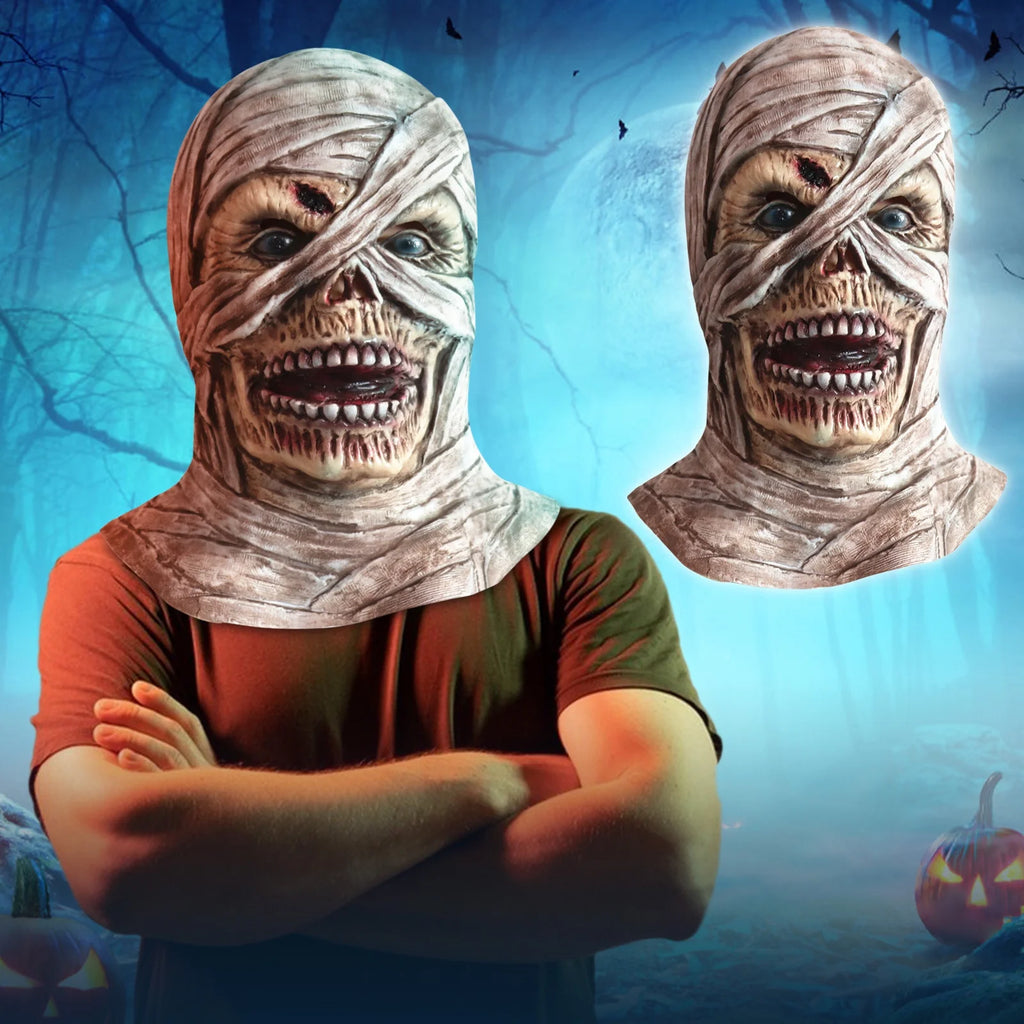 Realistic Mummy Halloween Mask - Terrifying Bandage Face Costume for , Masquerade, Carnival & Steampunk Parties, Breathable & Comfortable Scary Mask for Pranks & Halloween Fun