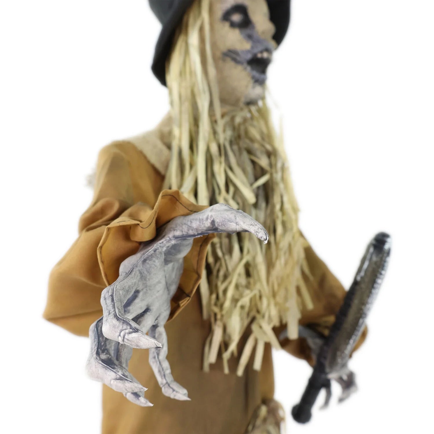 Lifesize Animatronic Haunted Scarecrow with Lights and Sound, Halloween Decoration, HHSCR-7FLSA