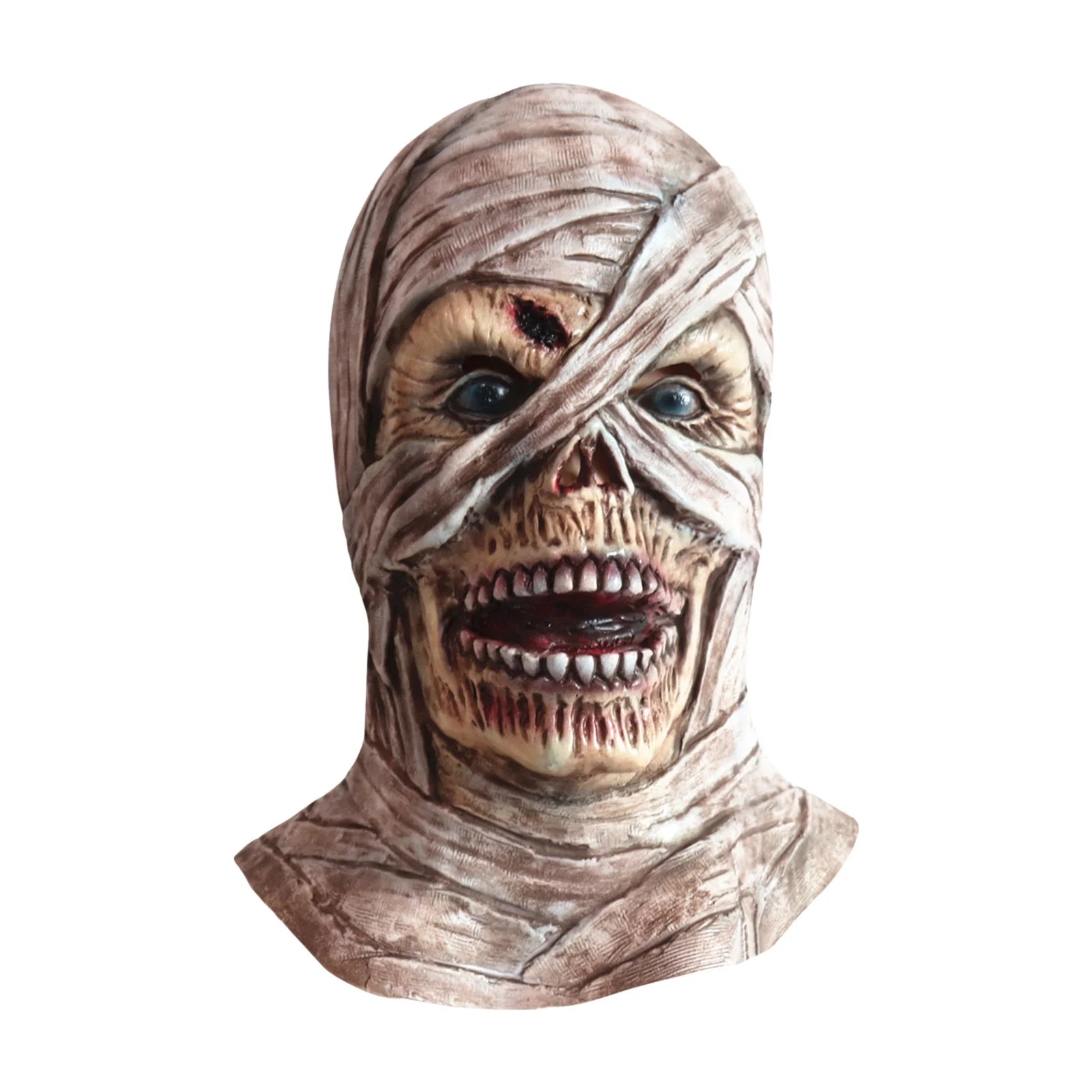 Realistic Mummy Halloween Mask - Terrifying Bandage Face Costume for , Masquerade, Carnival & Steampunk Parties, Breathable & Comfortable Scary Mask for Pranks & Halloween Fun