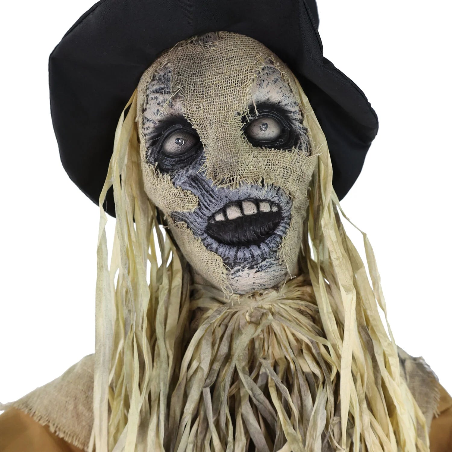 Lifesize Animatronic Haunted Scarecrow with Lights and Sound, Halloween Decoration, HHSCR-7FLSA