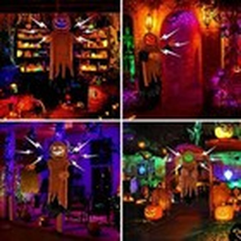Halloween Hanging Decorations Outdoor 48.5" Animated Pumpkin Ghost with Spooky