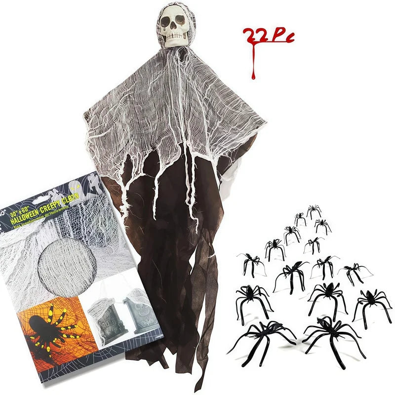 Poseable Pirate Skeleton Hanging Decorations - Life Size Halloween Décor 3 Pack