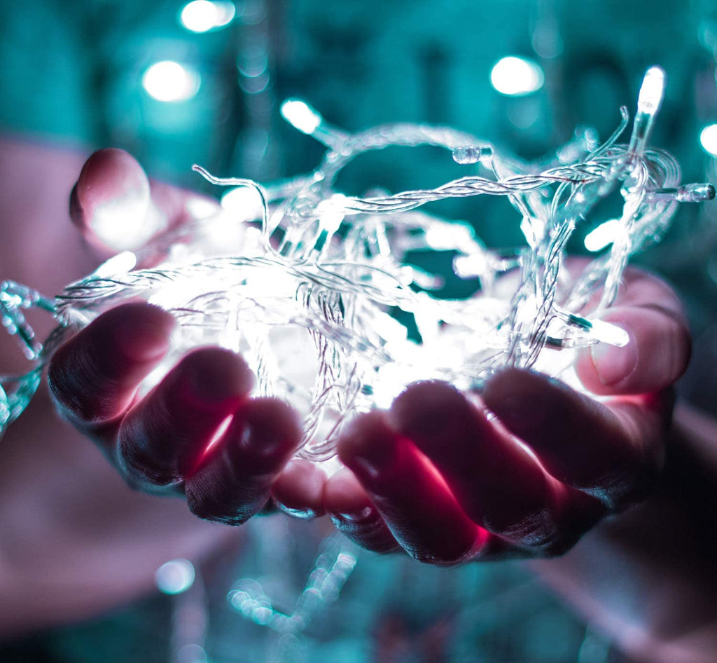 66Ft 200 LED Indoor String Lights, Pulg in String Lights 8 Modes Waterproof Indoor Outdoor Christmas Tree Wedding Party Bedroom Decorations (White)