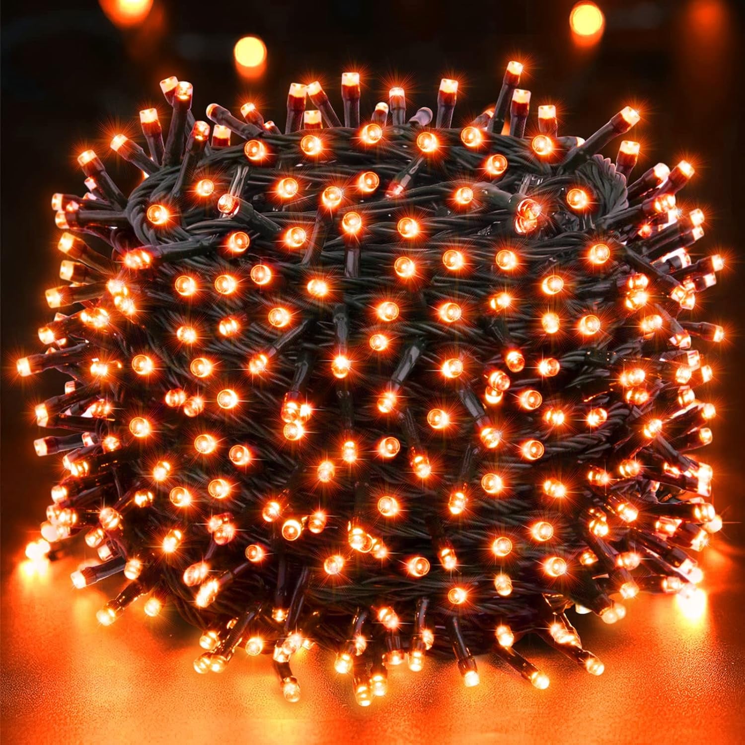 Halloween Lights Orange String Lights Outdoor Indoor Waterproof 300LED Incandescent Mini String Lights 108FT Halloween Decorations for Tree Garden Party Carnival Thanksgiving Christmas Decor