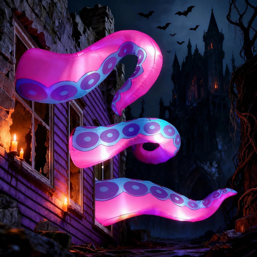 Halloween Inflatable Octopus Tentacle Outdoor with Built-In Leds,4.5,5,6 Ft Window Inflatables Halloween Decorations Outdoor Blow up Yard Lawn Decoration
