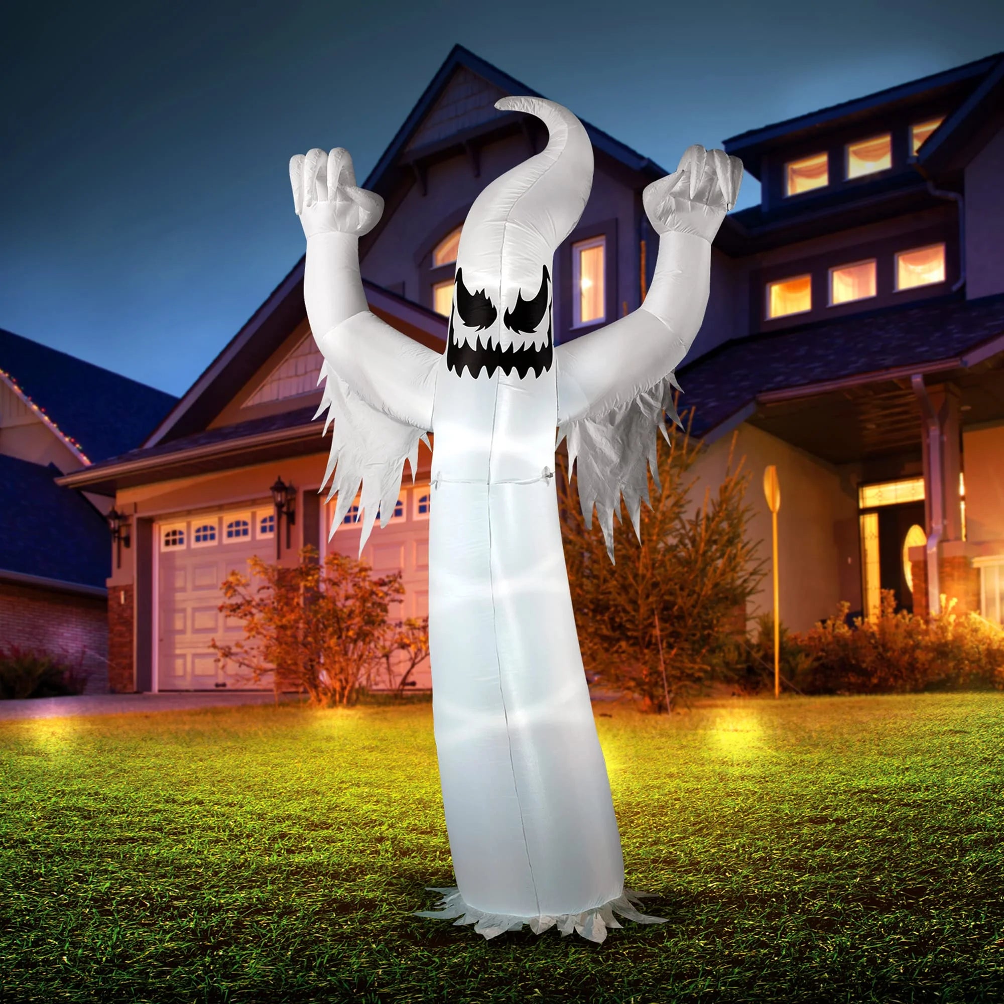 12Ft Halloween Inflatable Ghost,Giant Ghosts Inflatables with Build-In Leds Outdoor Decorations,Blow Ups Halloween Yard Inflatables