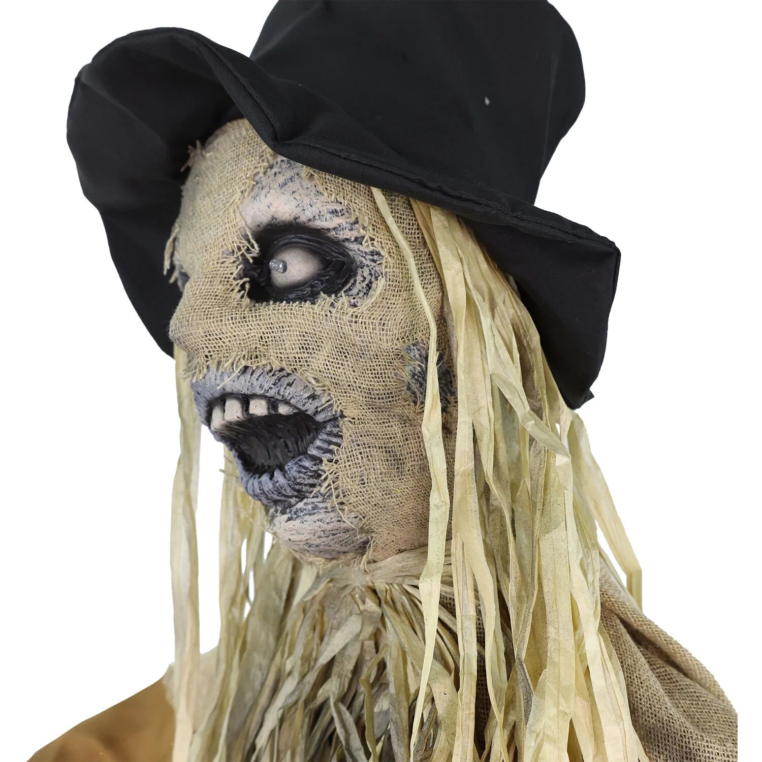 Lifesize Animatronic Haunted Scarecrow with Lights and Sound, Halloween Decoration, HHSCR-7FLSA