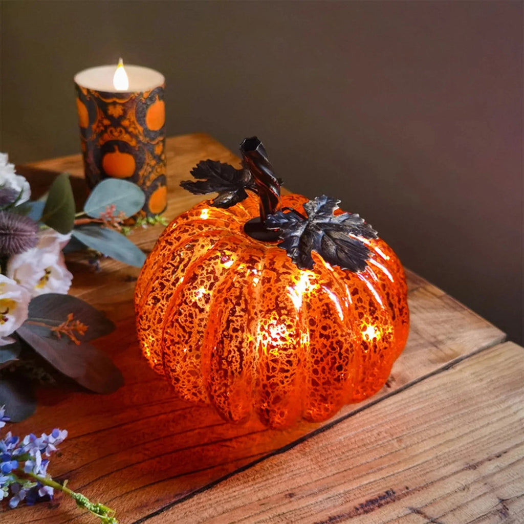 Plastic Jack O Lantern Pumpkins Halloween Light up Pumpkin Outdoor Indoor Battery Operated Lighted Pumpkin with Spooky Face Halloween Pumpkin Decorations Party Favor Gifts