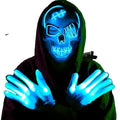 Oceanwings Halloween LED Scary Mask with Gloves Light up Costume, Blue