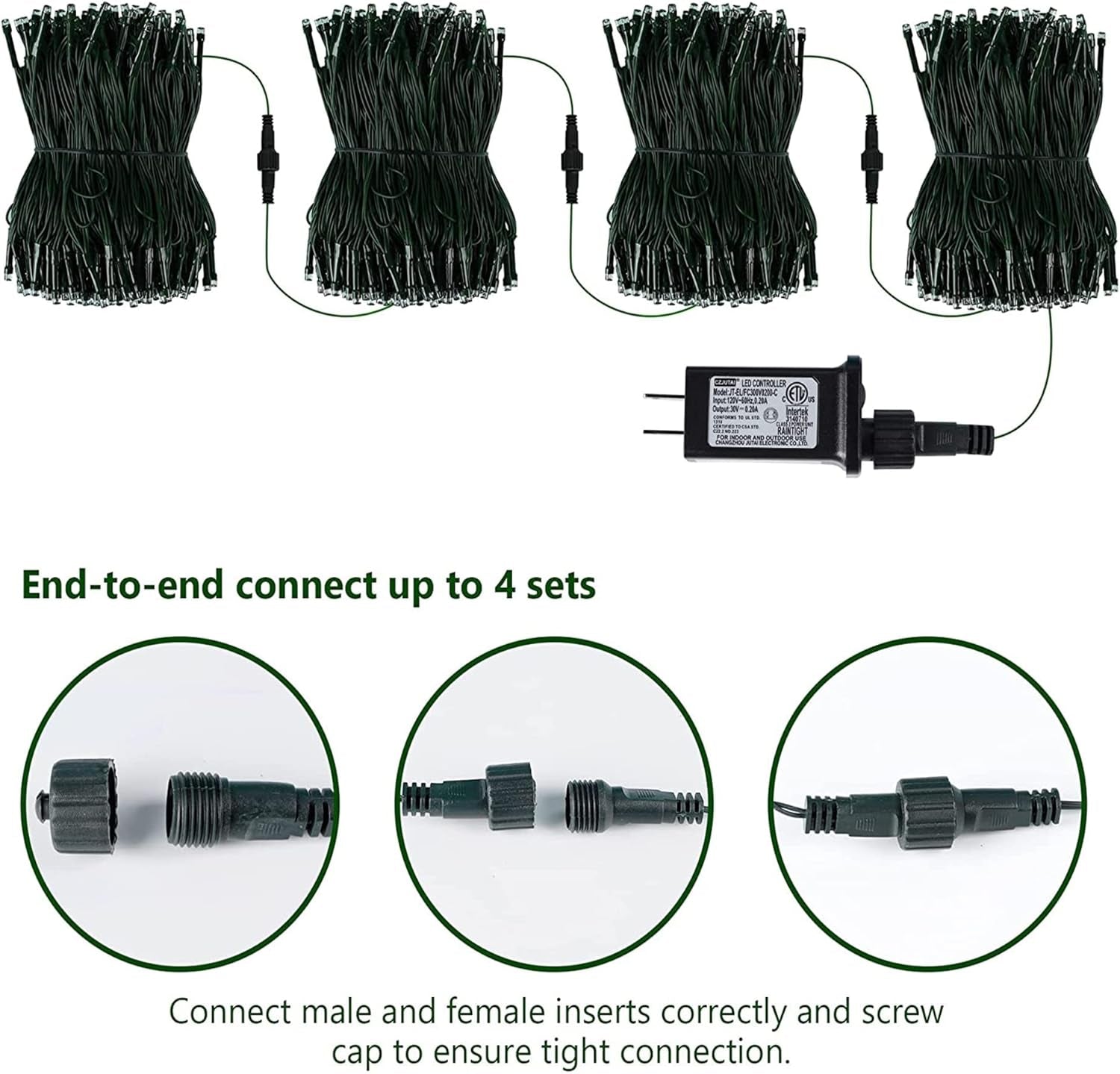 300 LED Purple Halloween Lights, 99FT Connectable 8 Lighting Modes Plug in Fairy Lights, Waterproof for Outdoor, Halloween Christmas Wedding Party Garden Decorations (Purple