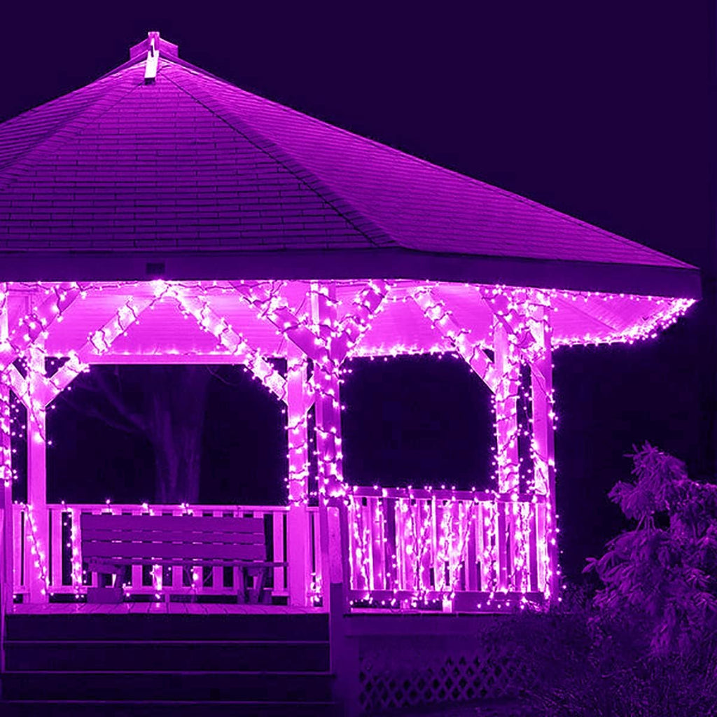 300 LED Purple Halloween Lights, 99FT Connectable 8 Lighting Modes Plug in Fairy Lights, Waterproof for Outdoor, Halloween Christmas Wedding Party Garden Decorations (Purple