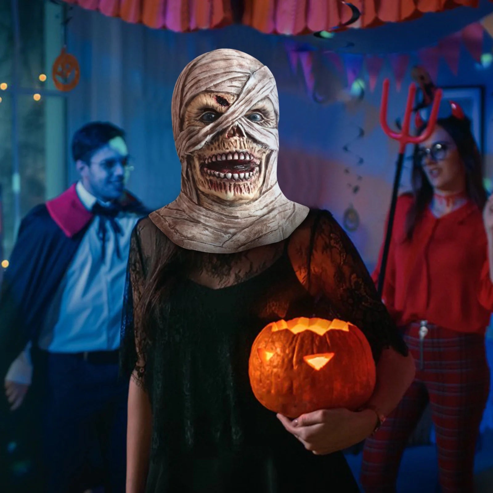 Realistic Mummy Halloween Mask - Terrifying Bandage Face Costume for , Masquerade, Carnival & Steampunk Parties, Breathable & Comfortable Scary Mask for Pranks & Halloween Fun