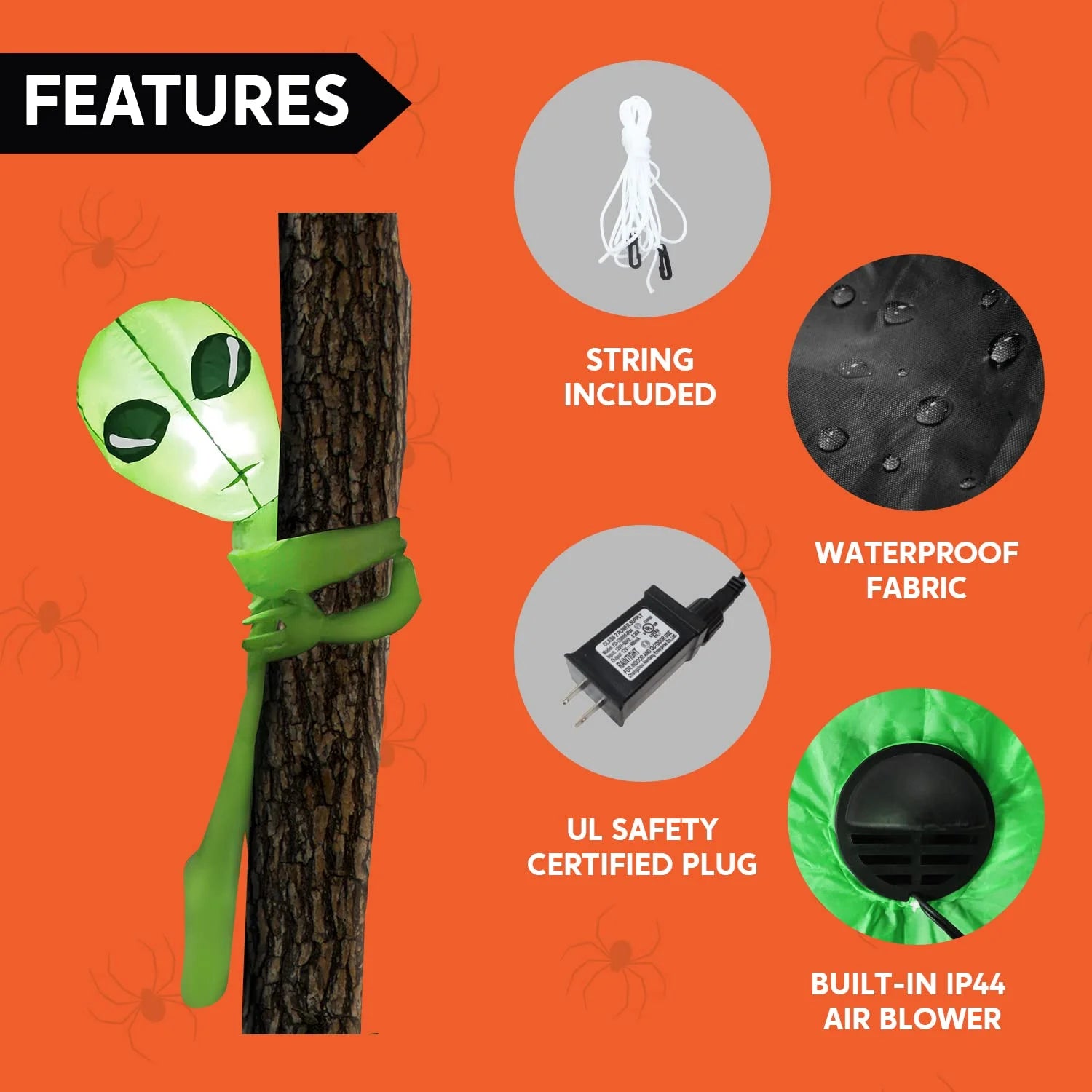 4 FT Halloween Inflatable Alien Tree Ghost Inflatable with Build-In Leds,Outdoor Blow up Inflatables Yard Decoration Decorations