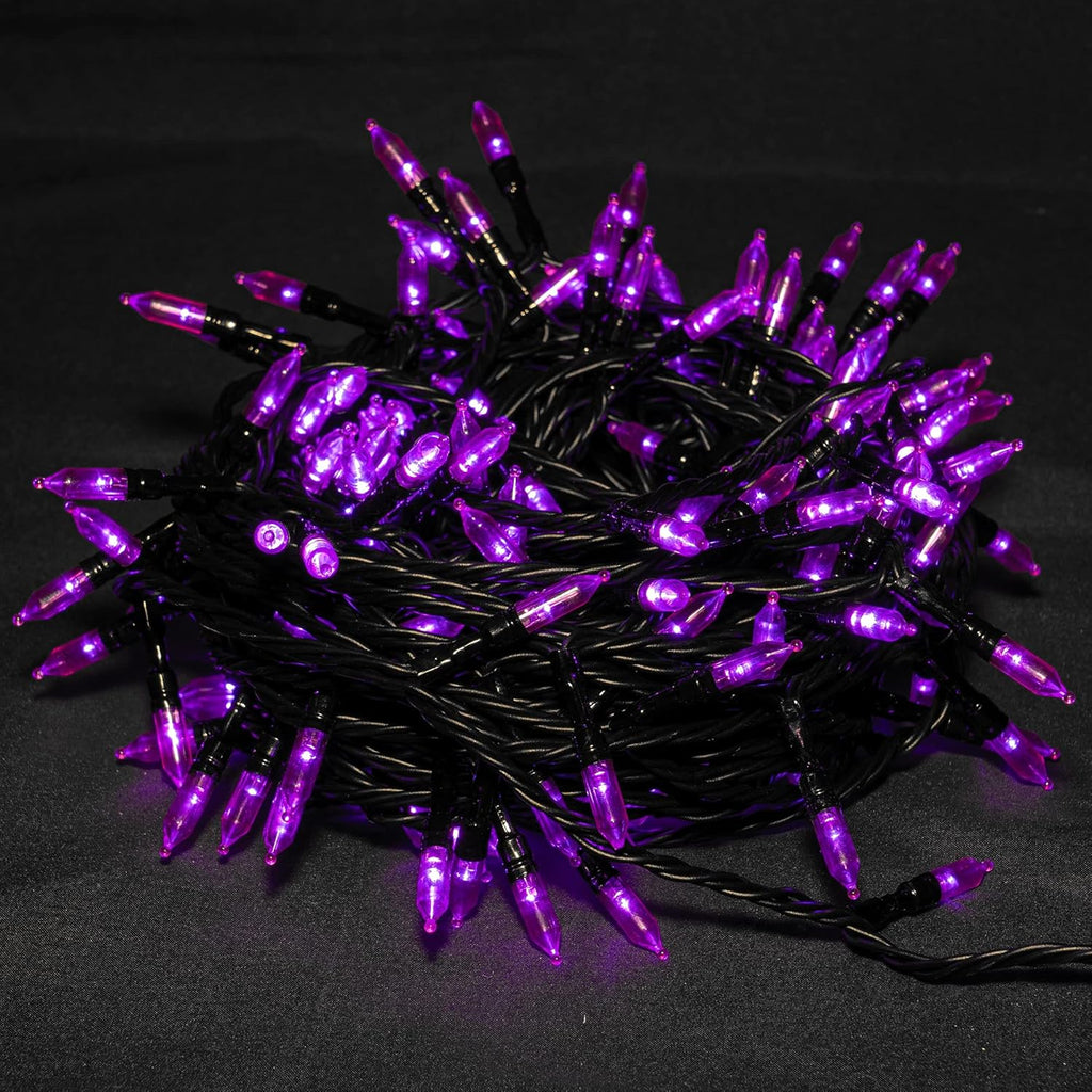 200 LED Halloween Mini String Lights, 65FT Light up 8 Modes Halloween Decorations Fairy Lights for Indoor Outdoor Room Garden Holiday Party (Purple)