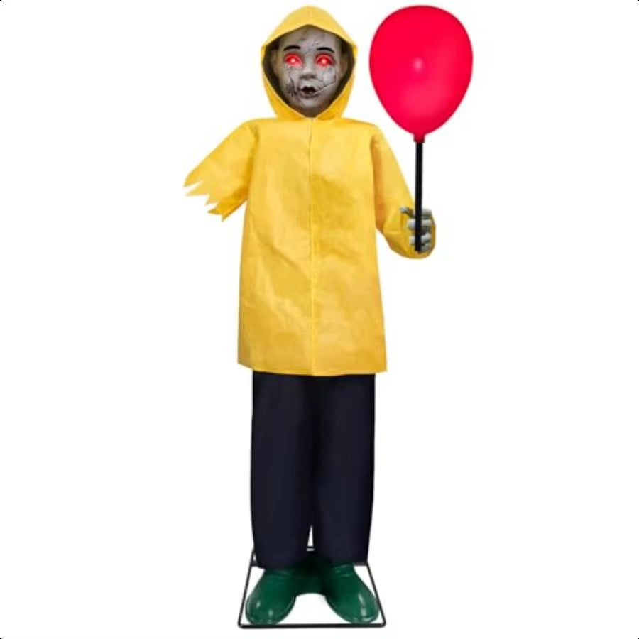 Halloween Decorations Outdoor 4 Ft Life Size Animatronics Prop with Glowing Balloon Soundactivated Sensor Scary Decor for Home